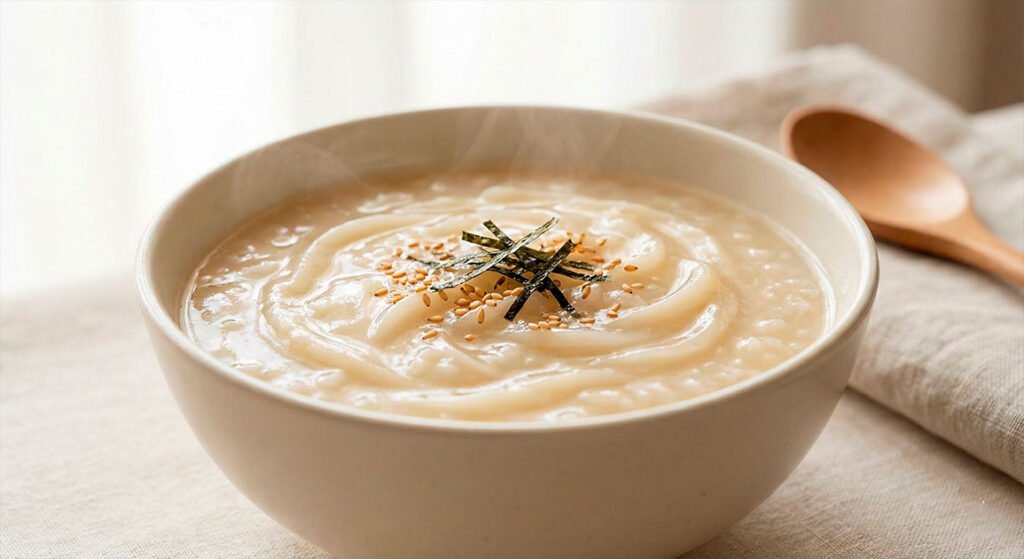 Juk base, gacha de arroz coreana sedosa y ligera