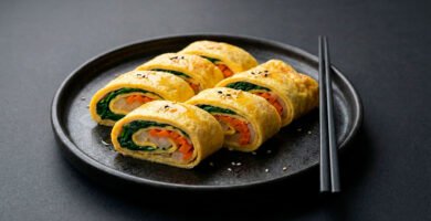 Wrap coreano de huevo y verduras